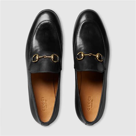 gucci black leather loafers|gucci jordaan leather loafer women's.